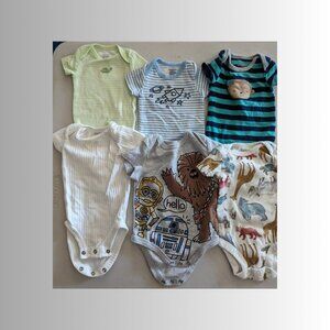 Lot of newborn short sleeve onesies